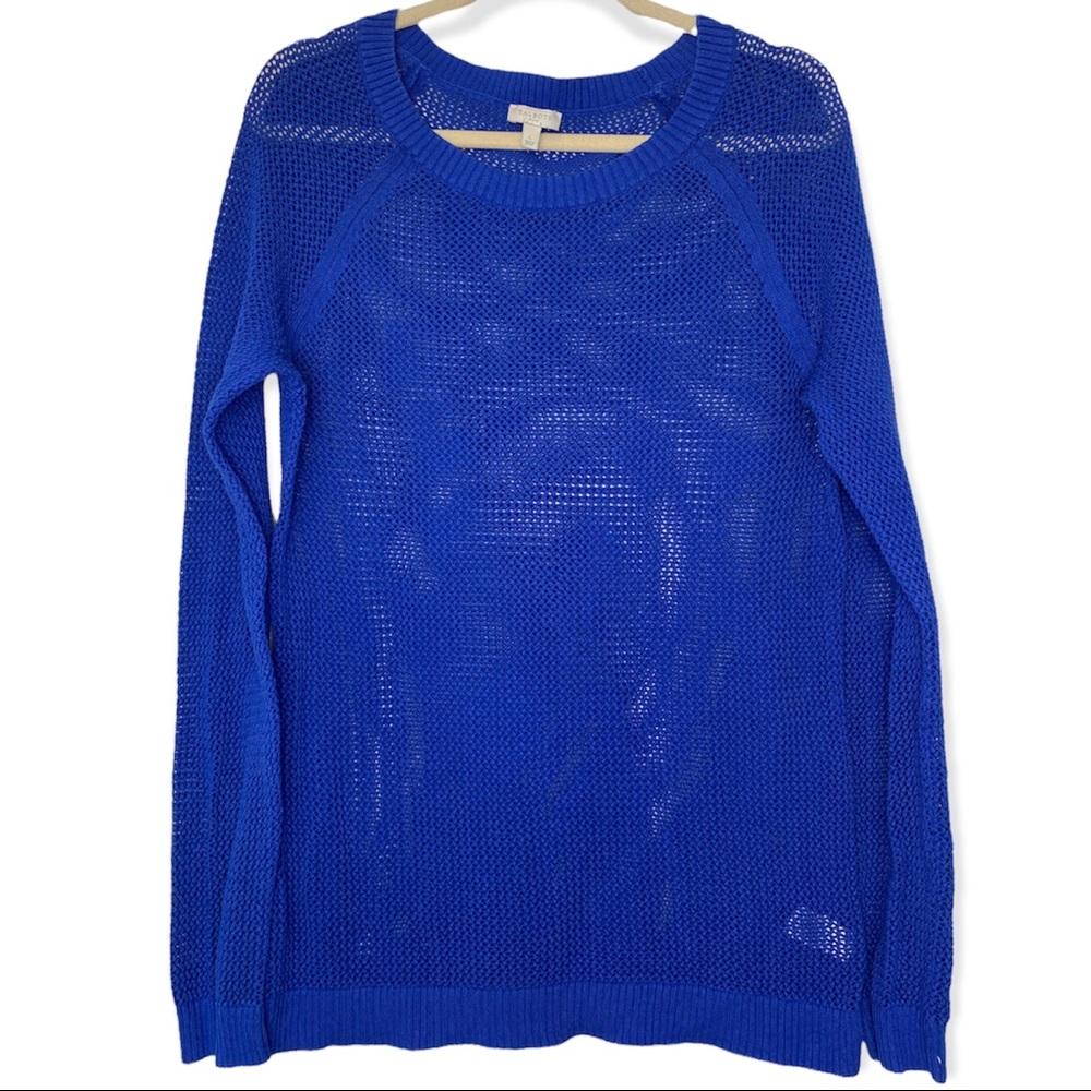 Talbots Royal Blue Open Stitch Sweater